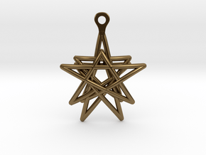 3D Printed Star in the Universe Earrings by bondsw in Polished Bronze