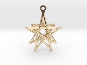 3D Printed Star in the Universe Earrings by bondsw in 14K Yellow Gold
