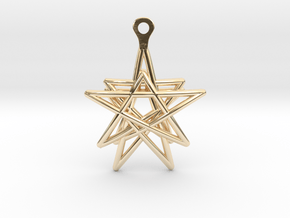 3D Printed Star in the Universe Earrings by bondsw in 14k Gold Plated Brass