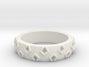3D Printed Be a Little Different Punk Ring Size 7  in White Natural Versatile Plastic