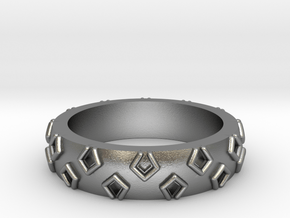 3D Printed Be a Little Different Punk Ring Size 7  in Natural Silver