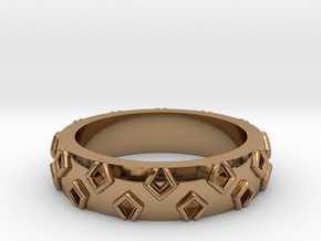 3D Printed Be a Little Different Punk Ring Size 7  in Polished Brass