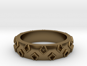 3D Printed Be a Little Different Punk Ring Size 7  in Polished Bronze