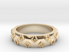 3D Printed Be a Little Different Punk Ring Size 7  in 14K Yellow Gold