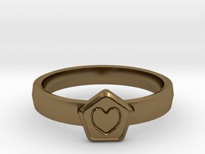 3D Printed Bond What You Love Ring Size 7  in Polished Bronze