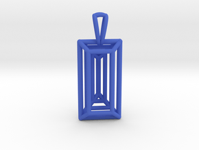 3D Printed Diamond Baugette Cut Pendant (Larger) in Blue Processed Versatile Plastic