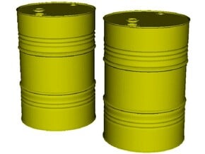 1/18 scale petroleum 200 lt oil drums x 2 in Clear Ultra Fine Detail Plastic