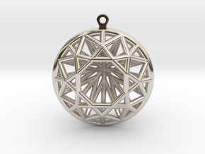 3D Printed Diamond Circle Cut Earrings in Rhodium Plated Brass
