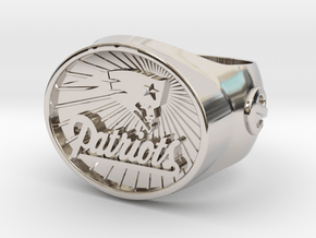Patriots Ring size 12 in Rhodium Plated Brass