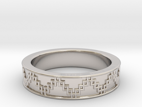 3D Printed Victory Ring | Men Size 9  in Rhodium Plated Brass