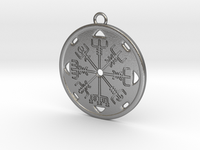 Vegvisir Earring in Natural Silver