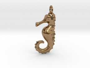 Hippocampus Pendant in Natural Brass