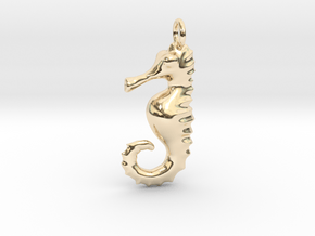 Hippocampus Pendant in 14k Gold Plated Brass