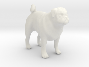 1/22 Pug Standing in White Natural Versatile Plastic