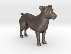 1/22 Jack Russell Terrier Standing in Polished Bronzed Silver Steel
