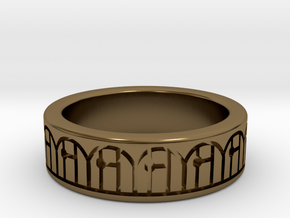 3D Printed Harmony Ring Size 7 by bondswell3D in Polished Bronze