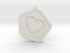 3D Printed Bond What You Love Pendant in White Natural Versatile Plastic