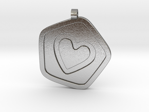 3D Printed Bond What You Love Pendant in Natural Silver
