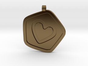 3D Printed Bond What You Love Pendant in Polished Bronze