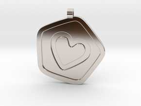 3D Printed Bond What You Love Pendant in Rhodium Plated Brass