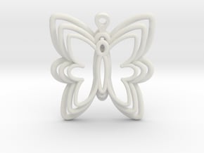 3D Printed Wired Butterfly Earrings  in White Natural Versatile Plastic