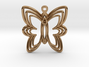 3D Printed Wired Butterfly Earrings  in Polished Brass