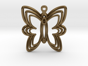 3D Printed Wired Butterfly Earrings  in Polished Bronze