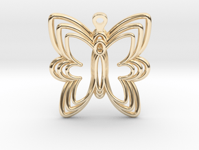 3D Printed Wired Butterfly Earrings  in 14k Gold Plated Brass