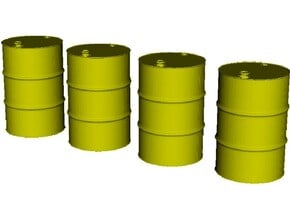 1/16 scale WWII US 55 gallons oil drums x 4 in Tan Fine Detail Plastic
