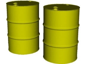 1/16 scale WWII US 55 gallons oil drums x 2 in Tan Fine Detail Plastic