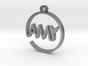 AMY First Name Pendant in Natural Silver