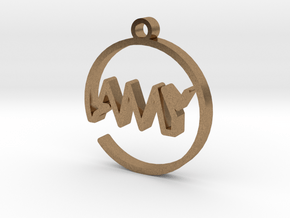 AMY First Name Pendant in Natural Brass
