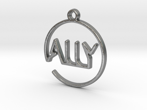 ALLY First Name Pendant in Natural Silver