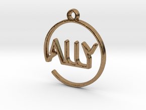 ALLY First Name Pendant in Natural Brass