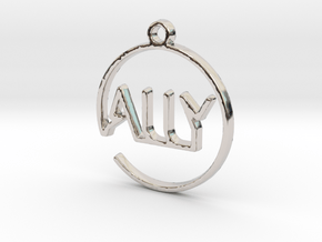 ALLY First Name Pendant in Platinum