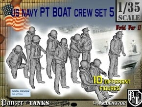 1/35 US Navy PT Boat Crew Set5 in Tan Fine Detail Plastic