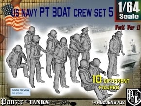 1/64 US Navy PT Boat Crew Set5 in Tan Fine Detail Plastic