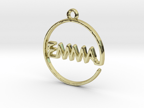 EMMA First Name Pendant in 18k Gold Plated Brass