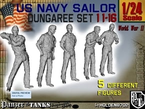 1-24 US Navy Dungaree Set 11-16 in White Natural Versatile Plastic