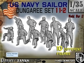1-35 US Navy Dungaree Set 11-2 in Tan Fine Detail Plastic