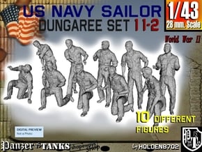 1-43 US Navy Dungaree Set 11-2 in Tan Fine Detail Plastic