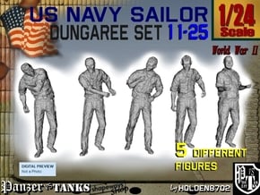 1-24 US Navy Dungaree Set 11-25 in White Natural Versatile Plastic