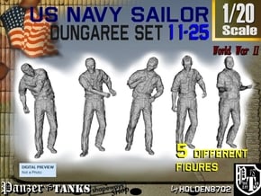 1-20 US Navy Dungaree Set 11-25 in White Natural Versatile Plastic