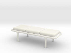 MOF Bench - 3 Cushion - 72:1 Scale in White Natural Versatile Plastic