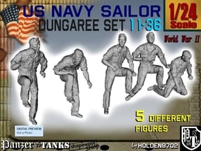1-24 US Navy Dungaree Set 11-36 in White Natural Versatile Plastic