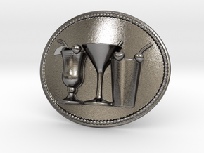 Cocktail Party Belt Buckle in Polished Nickel Steel