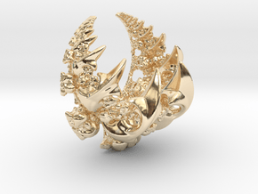 Fleur-de-lis Fractal Pendant in 14k Gold Plated Brass