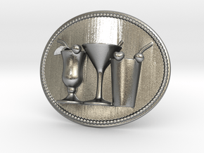 Cocktail Party Belt Buckle in Natural Silver