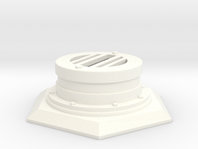 Modern Sewer Grate Hex Plate in White Processed Versatile Plastic