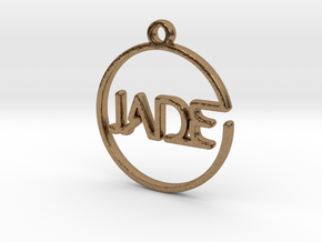JADE First Name Pendant in Natural Brass